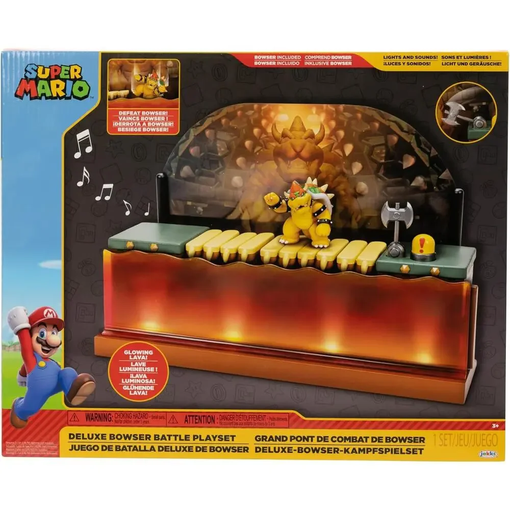 Super Mario Bowser Battle Playset Lights Sounds Bowser Figure NIB